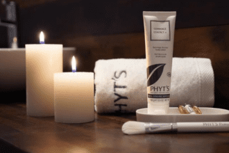 Produits Phyt’s utilisés pour les soins visage dans l’institut JM Beauté à Nantes.