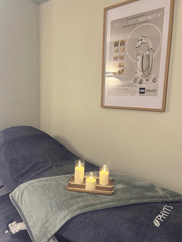 Cabine de soin LPG dans l’institut JM Beauté à Nantes.