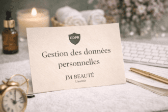 Visuel JM Beauté sur la gestion des données personnelles